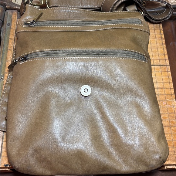 Avorio Italy Leather Crossbody Bag Tan Festival Messenger w Bosca Italian Wallet - Picture 7 of 17